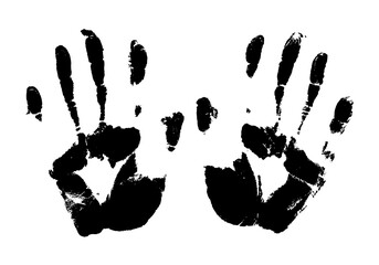 Hand prints on white background Abstract  vector  artistic design Print