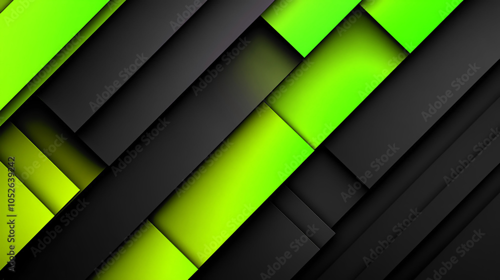Poster modern tech design featuring black with vibrant green gradients for depth and texture