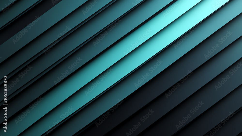 Poster elegant tech-inspired background with gradient lines in soothing teal and dark hues