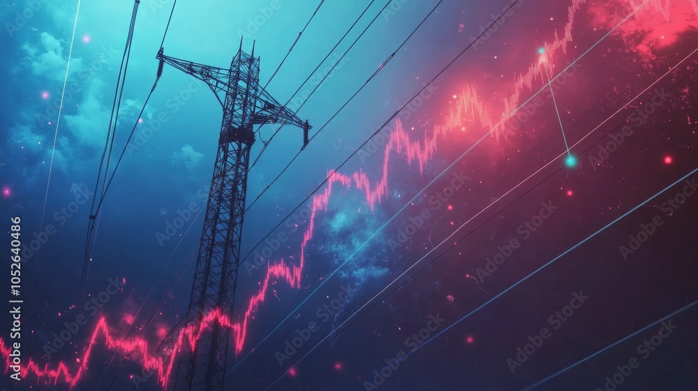 Aufkleber Electric Tower with Abstract Graphical Design
