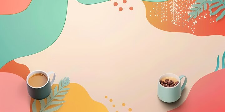 Aesthetic Coffee Scene with Colorful Background