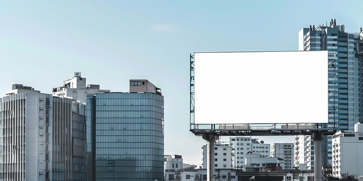 Blank billboard in an urban setting