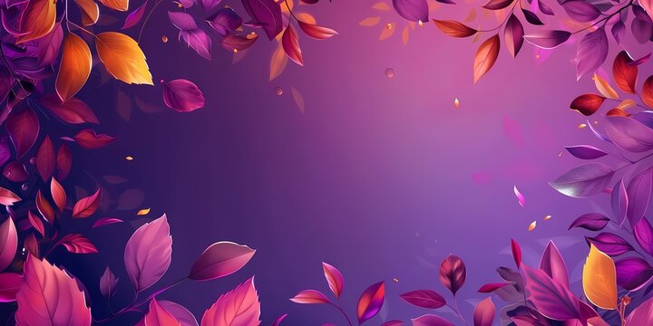 colorful foliage arrangement on purple background