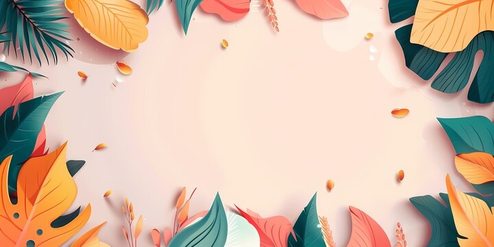 colorful tropical leaves arrangement on soft background