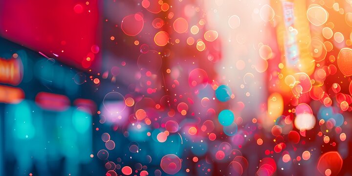 abstract bokeh background with colorful circles and glowing light