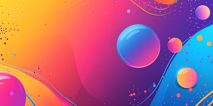 colorful abstract background with bubbles and dynamic shapes in gradient hues
