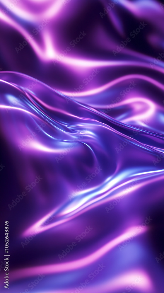 Poster radiant wave patterns. soft light trails in deep purple and turquoise. abstract textures resembling 