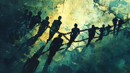 abstract illustration of anti slavery and human trafficking day