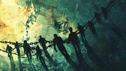 abstract illustration for the human trafficking and harassment