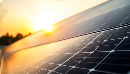 cells of a modern black solar panel at sunset close-up. Green renewable energy isolated with white highlights, png