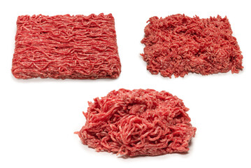 Chopped meat background. Top view.
