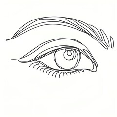 Obraz premium Minimalist one-line drawing of an eye
