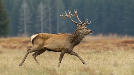 Obraz premium Male deer Cervus elaphus in rutting season