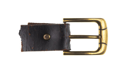 bronze belt buckle isolated on white background