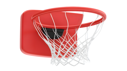 Basketball Hoop on White Background,