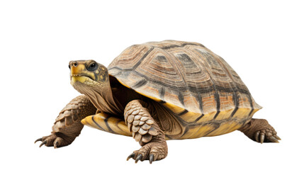 Obraz premium A realistic depiction of a tortoise on a transparent background.