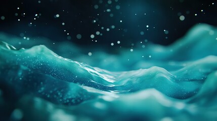 Fototapeta premium Close-up of an ocean wave with bubble detail against a dark sky