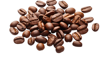A heap of roasted coffee beans, ideal for brewing aromatic bever