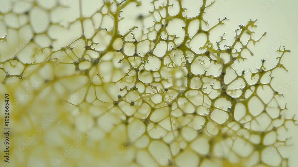 Poster close-up view of mold , fungus structure with intricate network patterns. concept of microbiology, f
