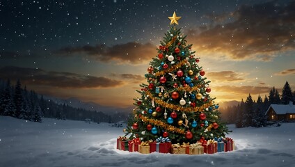 Obraz premium Christmas tree composite image