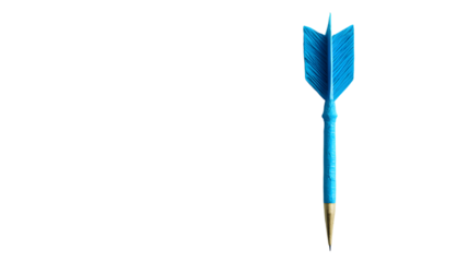 Blue Dart Arrow on White Background,