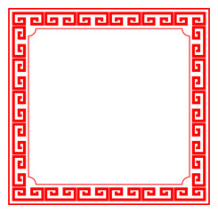Rectangle window frame in Chinese style, vector