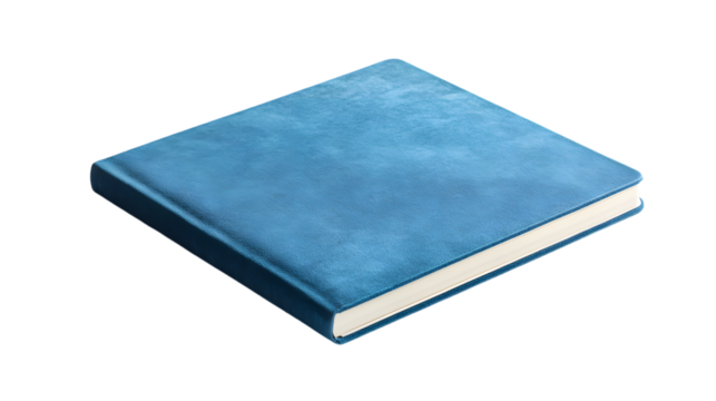 Blue Notebook Mockup Template on White Background,