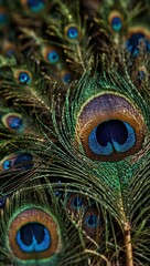 Fototapeta premium Close-up of a peacock feather.