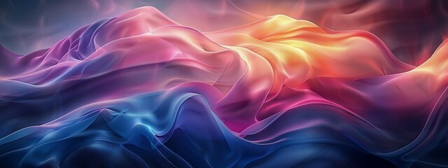 Fototapeta premium Abstract Colorful Fabric Waves Abstract Art