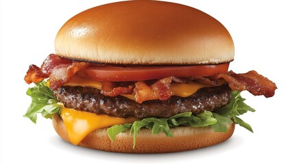 Delicious Bacon Cheeseburger with Fresh Ingredients