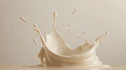 A splash of milk is shown in a white background.