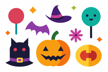 Halloween vector Icon Set .