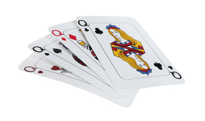 Poker game. Playing cards isolated on white