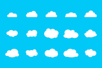 Cloud icon set. Cloud weather sign collection. Nature cloud bubble elements. vector illustration