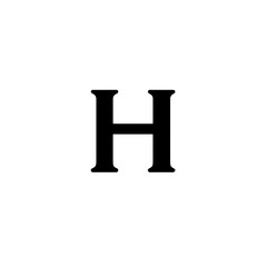 Letter H in Serif Font on Black Background
