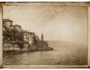old vintage sepia retro travel landscape photo