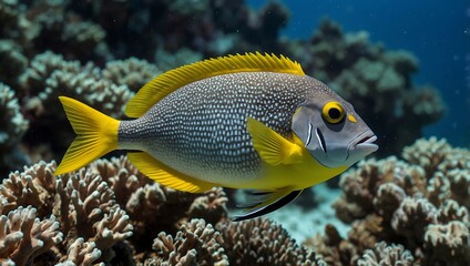 Coral rabbitfish in tropical waters.
