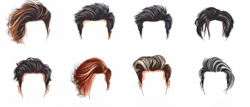 Fashionable men's hairstyles collection for designers and stylists