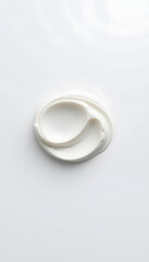 Smear of white cream on empty background isolated with white highlights, png