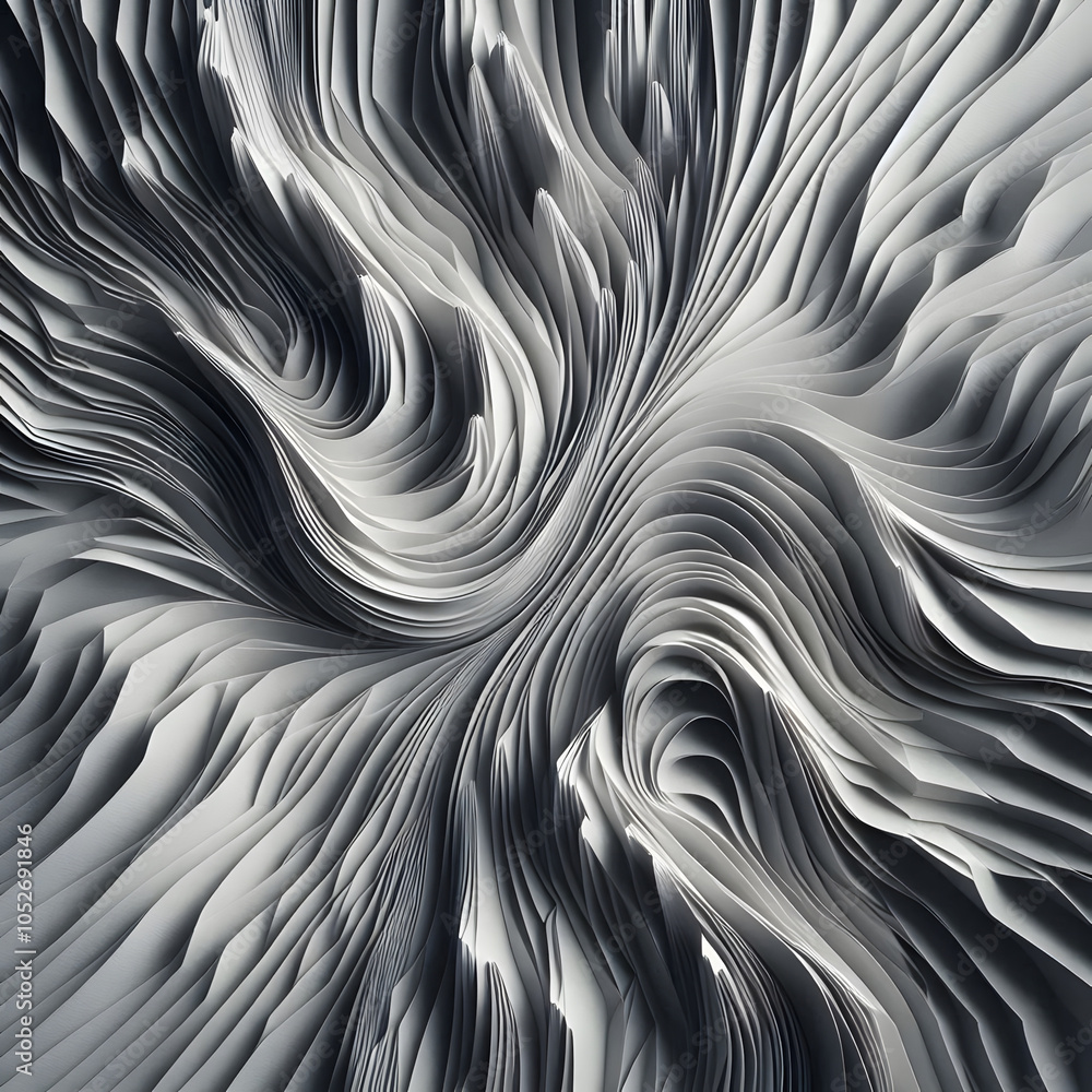 Poster Abstract paper waves: dynamic monochrome layered texture and flow