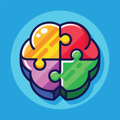 Fototapeta premium Brain made of puzzle pieces
