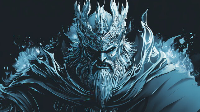 Lich king wow tshirt design mockup printable cover tattoo isolated vector illustration artwork. Lich King. Illustration