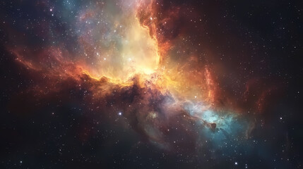 Fototapeta premium Luminously intricate ethereal galactic abstract galaxy in space. Galactic Nebula. Illustration