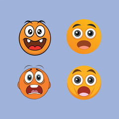 Panic Emoticon funny cartoon vector illustration