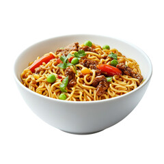 Mall Souvenir Noodles in a White Bowl on transparent background