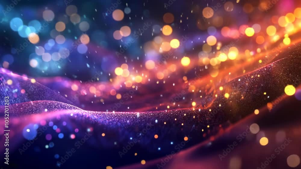 Poster a colorful abstract background with a soft, textured surface and glowing lights
