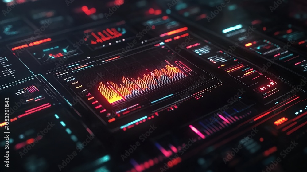 Poster data visualization and technology concept background