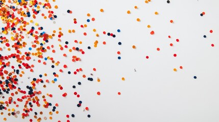 Colorful Glitter and Confetti Sprinkles on White Background