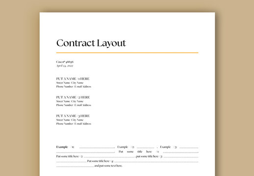 Contract Letter Form Layout