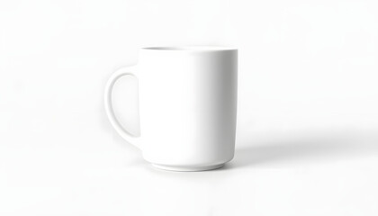 Obraz premium Ceramic mug png mockup, minimal utensil design isolated with white highlights, png